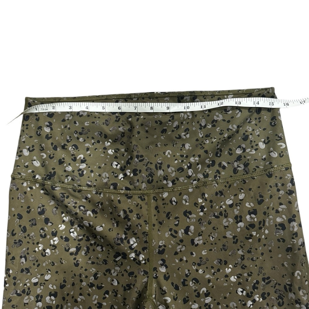 Zella Women’s Ultra High Waist Ankle Leggings Large Green Cheetah Print - Picture 4 of 10